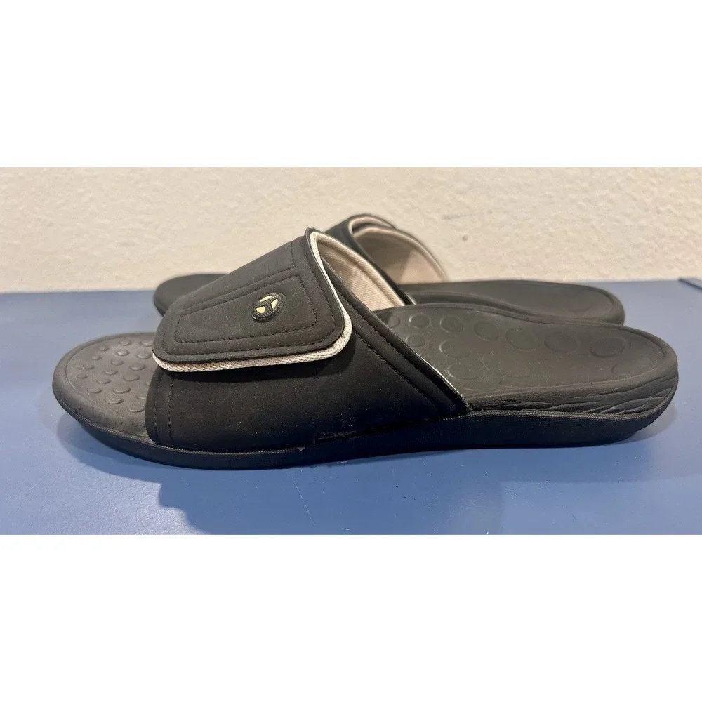 Vionic Men's Kiwi Slides Black 10 Comfort Sandal Arch Support Plantar Fasciitis